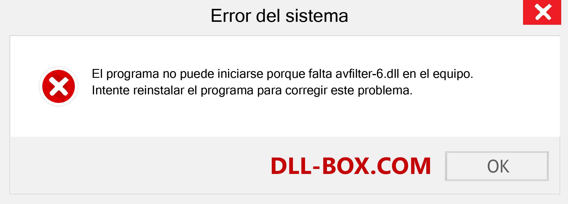 ¿Falta el archivo avfilter-6.dll ?. Descargar para Windows 7, 8, 10 - Corregir avfilter-6 dll Missing Error en Windows, fotos, imágenes