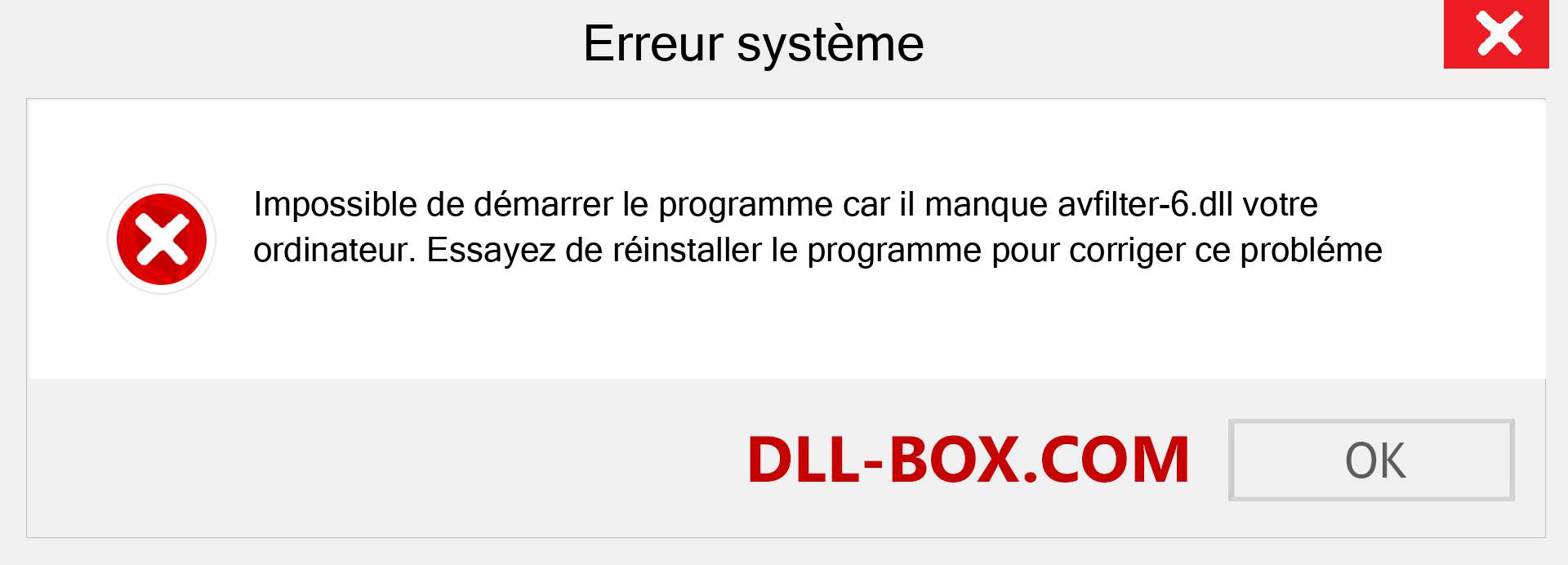 Le fichier avfilter-6.dll est manquant ?. Télécharger pour Windows 7, 8, 10 - Correction de l'erreur manquante avfilter-6 dll sur Windows, photos, images